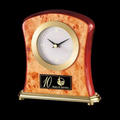 Doulton Burlwood & Rosewood Clock with Brass Accents